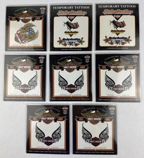 Vintage Harley Davidson Motorcycles Temporary Tattoo Lot Of 8 Roses Eagle NOS