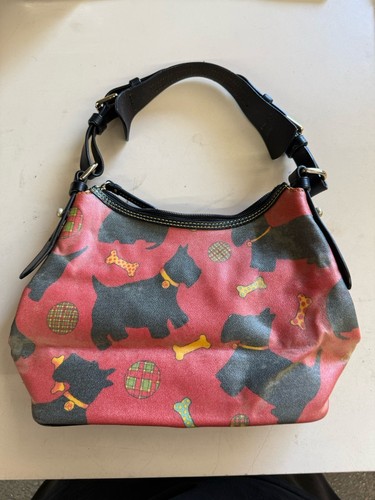 DOONEY & BOURKE Red Scottie Bucket Bag Coated Canvas Authentic Bag Charm **READ - Picture 3 of 22