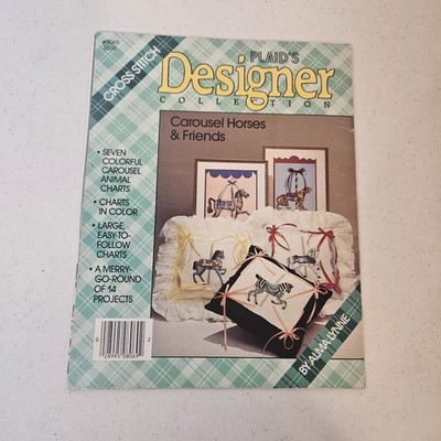 Plaids Carousel Horses & Friends in Cross-Stitch 7 Charts Zebra Tiger Giraffe