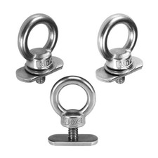 3Pack Stainless Steel Kayak Track Mount Nut Tie Down Eyelet Rail Silver