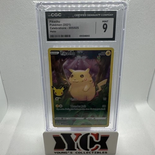 Pikachu Holo Card 005/025 CGC 9 - Pokémon TCG Celebrations - 25th Anniversary