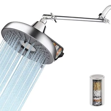Rain Shower Head with Extension Arm, High Pressure Rainfall Showerhead with 3...