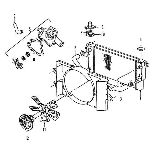 For Dodge Ram 1500 2003-2008 Mopar 52029876AC Front Engine Coolant Fan Motor Foto 4 de 4