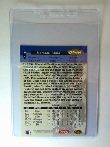 1994 Upper Deck Marshall Faulk - MINT - PACK FRESH 🔥 - Picture 2 of 2