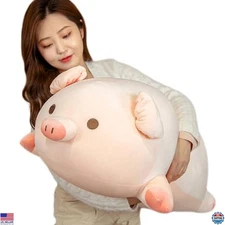 Lannery Adorable Fat Pig Plush Hugging Pillow - 31.5" Soft Stuffed Animal Toy