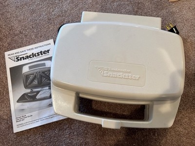 TOASTMASTER Snackster Sandwich Maker Model 297 WHITE With Instruction/Recipe VTG
