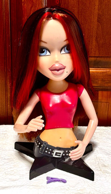 Rare Vintage Bratz Rock Angelz Funky Fashion Makeover: Roxxi -MGA 2002 Doll Head