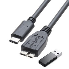 2IN1 External Hard Drive Cable 1.6FT,Super Speed Micro B 3.0 to USB C/A 1.6FT