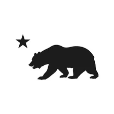 California Bear with Star Vinyl Decal Car Window Laptop Sticker