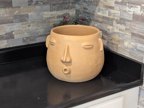 Big Face Whistler Übertopf Topf ist handgefertigte Keramik von Atzompa, Mexiko - Bild 6 von 9