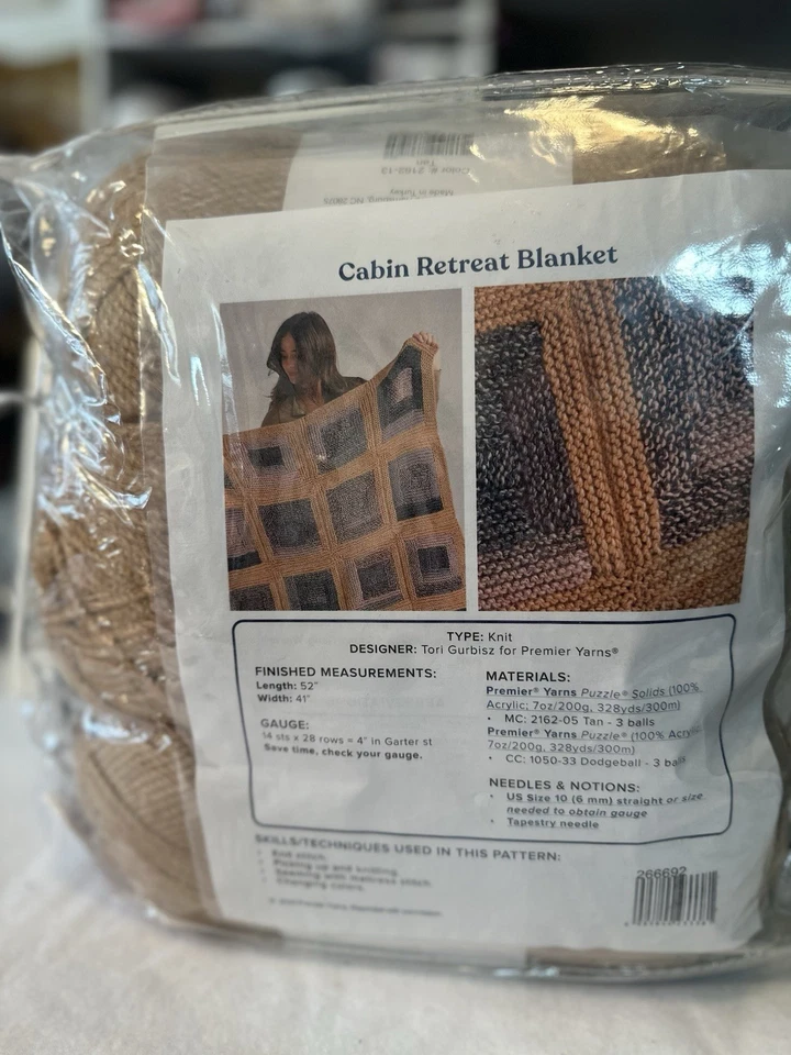 Premier Yarns Blanket Kit W/Pattern, 6 Skeins Puzzle Yarn #5 SUPER NICE - Image 1 of 4