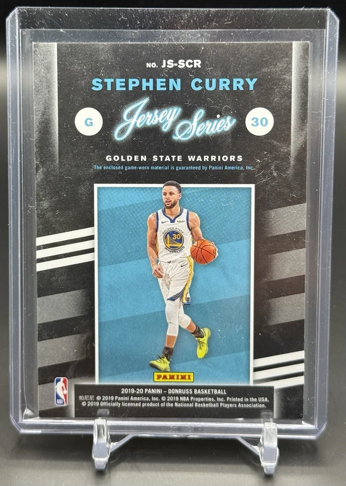 2019-20 Panini Donruss Jersey Series #JS-SCR Stephen Curry - Game Worn Patch 🔥 - Image 4 of 4