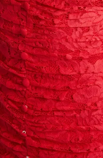 For Love And Lemons  Della Ruched Mini Dress Red  2X  UK 18   US 14 - Image 3 of 4