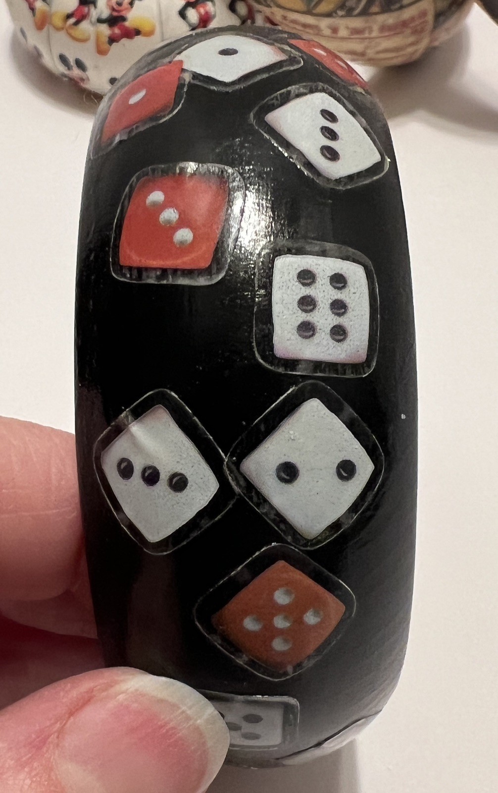 Decoupage Bangle Bracelets Mickey Mouse Dice Post… - image 3