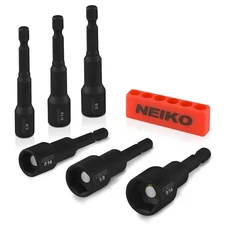 NEIKO 10190A Magnetic Nut Driver Set, 6 Piece Impact Nut Driver Set, SAE