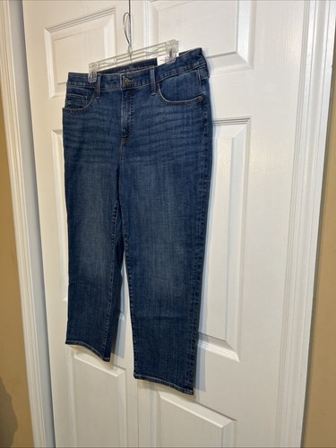 NWT Chico’s So Slimming Girlfriend Crop Jeans Denim Size 2.5 US 14 Rimini Indigo - Picture 3 of 10