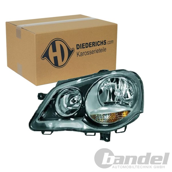 Diederichs Tuning Halogen Scheinwerfer Mit Lwr-Motor Rechts Passend FüR VW Polo-image