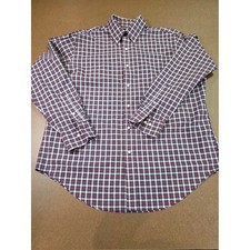 Lauren Ralph Lauren Red, White & Navy Plaid Button-Down Shirt 16  1/2 34-35