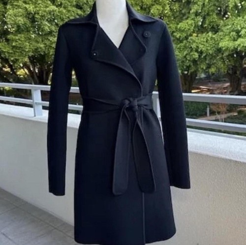 Scanlan Theodore Crepe Knit Jacket Coat Size Small Black