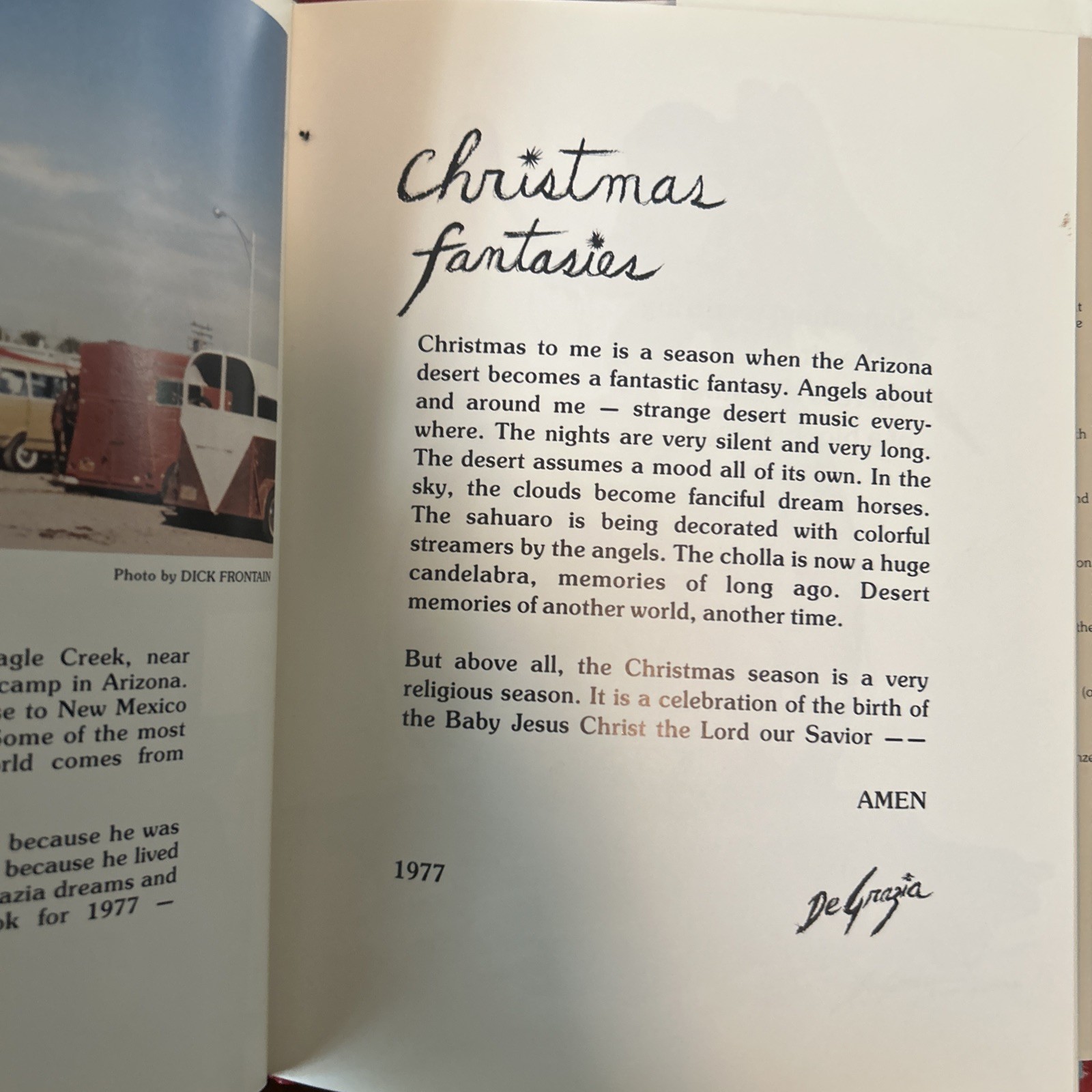 CHRISTMAS FANTASIES by De Grazia. 1st Ed HCDJ VG+