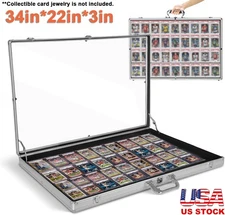Locking Aluminum Display Case Showcase 34" x 22" Trade Show f Card Coin Jewelry
