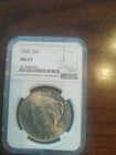 1922 Silver Peace Dollar $1 NGC MS63