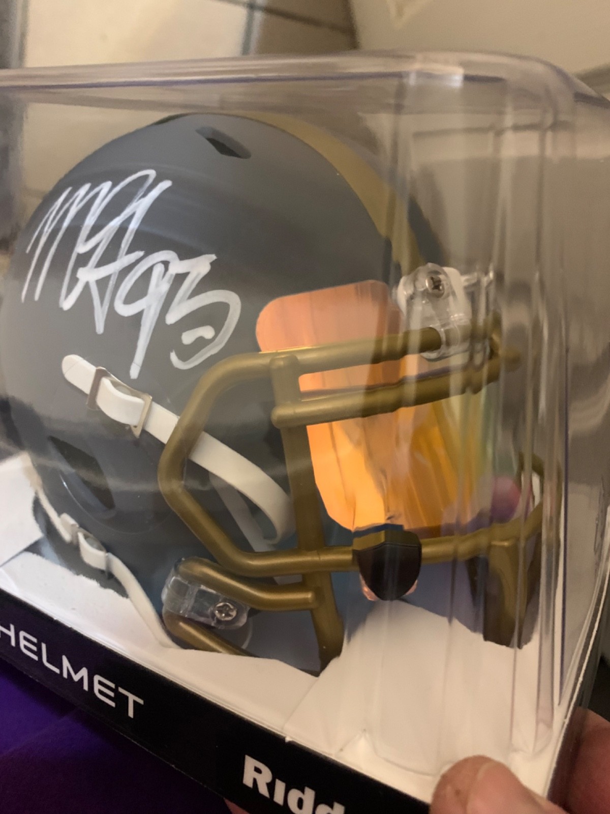 Myles Garrett Autographed Signed Cleveland Browns mini helmet Slate Beckett 