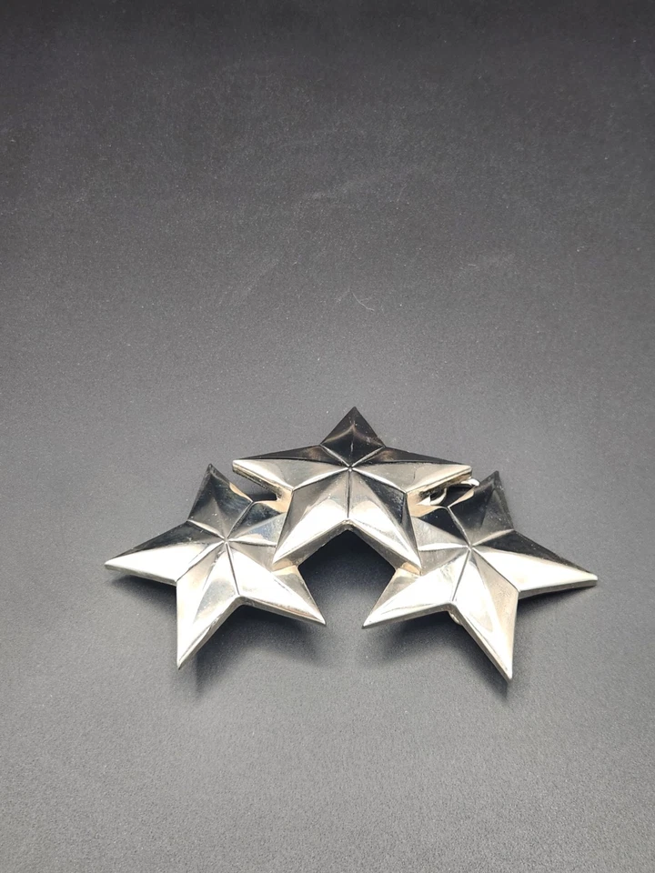 Vintage TriStar Belt Buckle Cowboy Silver Metal Western Rodeo Women Men Fashion - Image 2 of 4