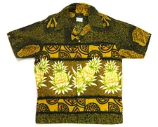 Kole Kole Hawaii Vintage Aloha Shirt 1960's Psychedelic Surf Beachwear Pineapple