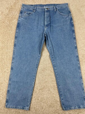 Wrangler Premium Denim Jeans Men's 40x30 U-Shape Regular Fit Straight Leg