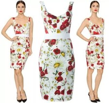 🆓US🛃 Dolce&Gabbana daisies and poppies floral printed bustier Dress IT 38