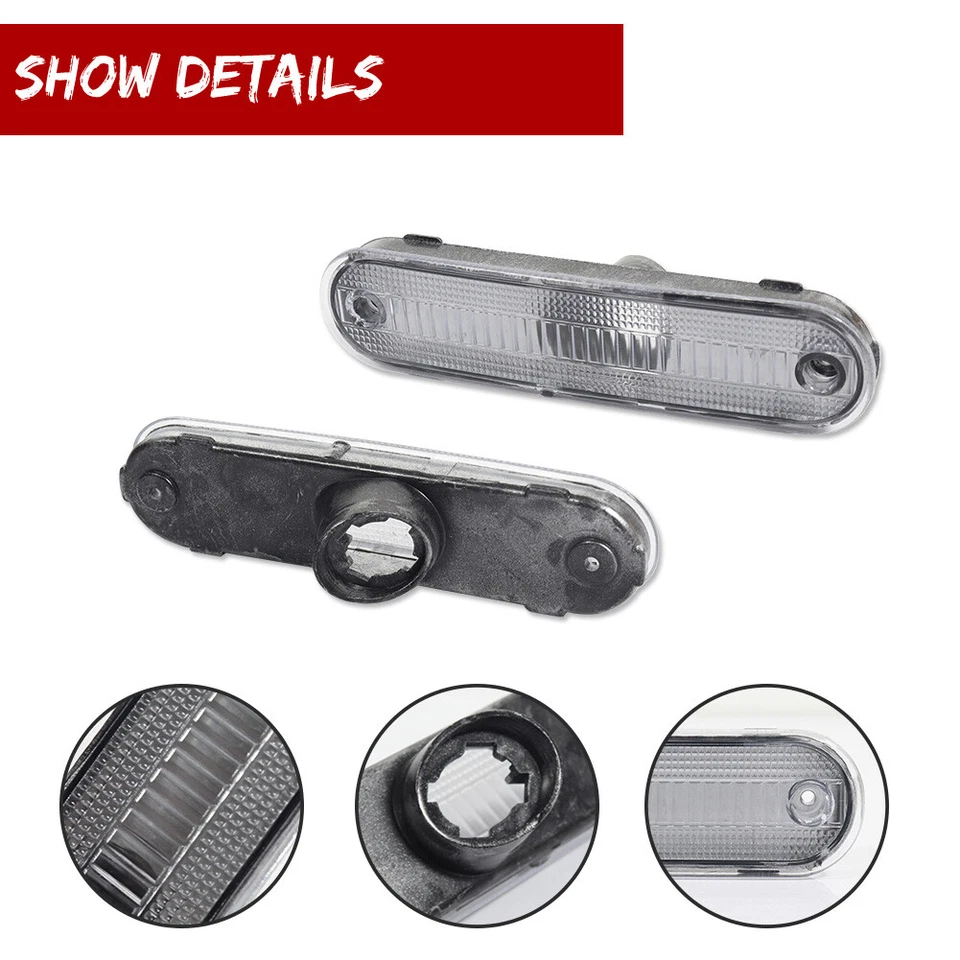 Luzes indicadoras laterais dianteiras e traseiras lentes transparentes 4 peças para 1990-2005 Mazda Miata MX-5 - Imagem 4 de 4