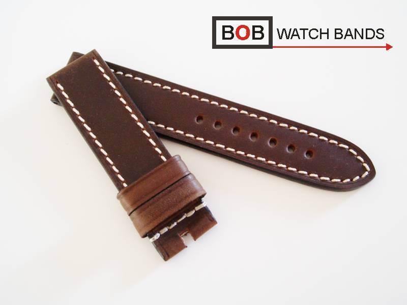 CORREA RELOJ BOB CUERO AUTÉNTICO Colección MARINO HANDMADE PREMIUM 22-22mm CHOCOLATE Marrón