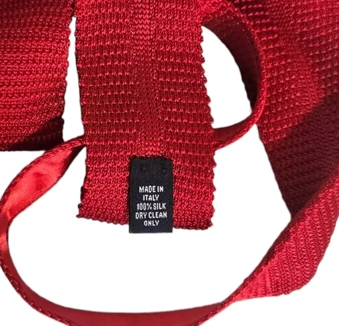 Corbata tejida 100 % seda roja lisa DANIEL CREMIEUX para hombre DANIEL CREMIEUX W:2,5" USADA EN EXCELENTE ESTADO Foto 3 de 4