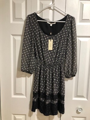 NWT Maxstudio Women's Black Polka dot Dress Size S