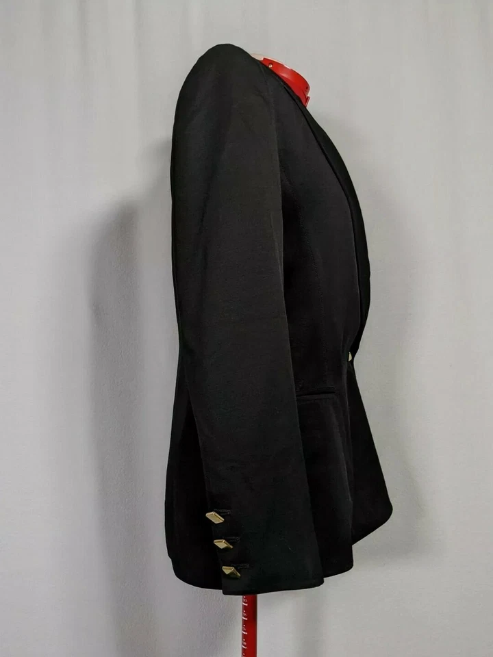 Claude Montana Vintage 80s Runway Metallic Gold Mirror Geometric Blazer Italy - Image 2 of 4