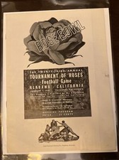 1938 College Football Rose Bowl Program Alabama Vs. CAL   Rare!