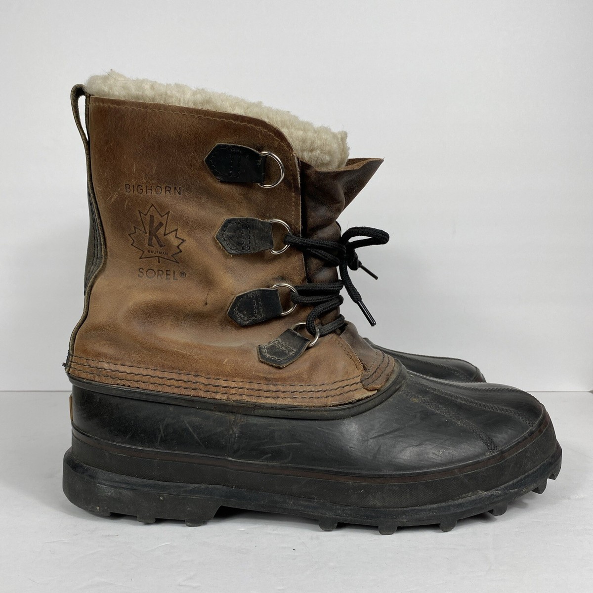 Sorel Bighorn Winter Boots Mens Size 12? Brown Leather  display picture 1