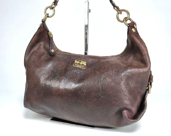 バッグ Old Coach Brown Leather Shoulder Bag Vintage Coach Brown Leather Shoulder Bag Flap Bag Turn Lock