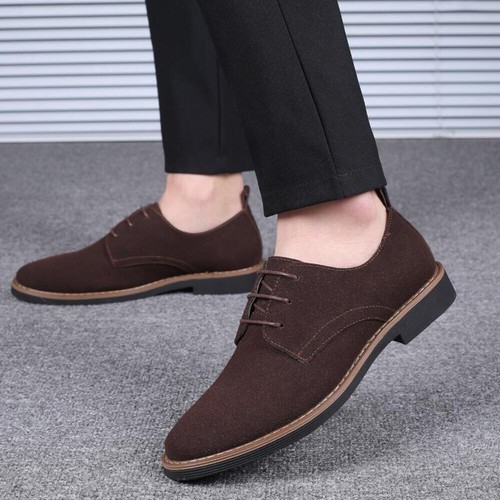Zapatos de gamuza de cuero para hombre ropa deportiva ligera informales zapatos de tabla más lisos C - Imagen 48 de 50