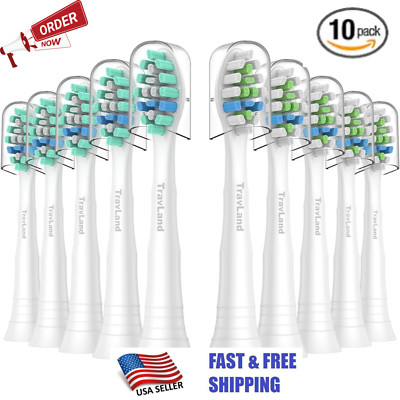 Replacement Toothbrush Heads Compatible with Philips Sonicare Snap-on 10 pack