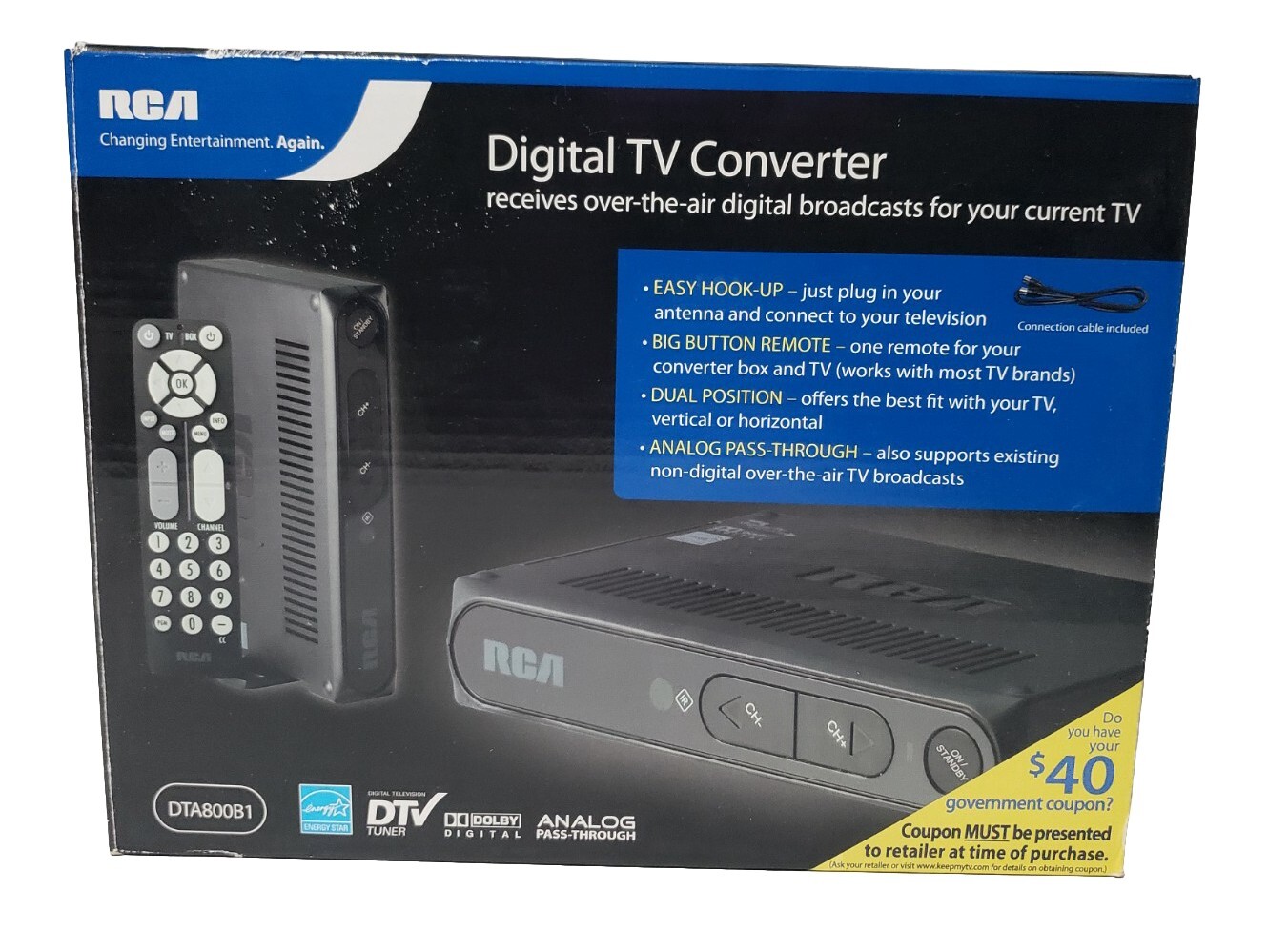 RCA DIGITAL TV Converter DTA800B1 Brand New In Box FREE Shipping