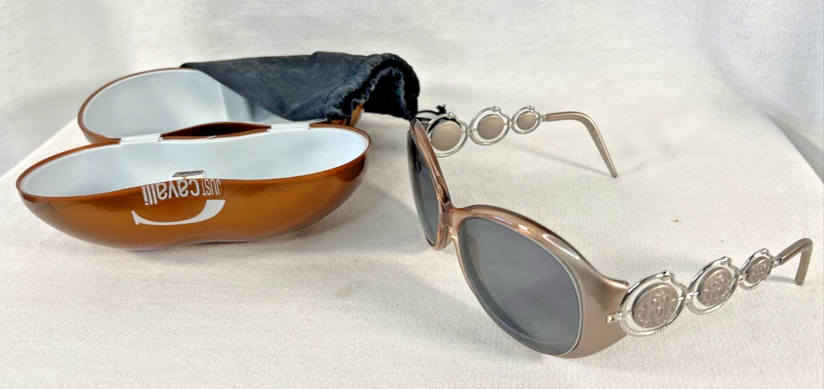 Roberto Cavalli Gunmetal Gray Wire Frame Oversized Round Sunglasses, With Case Roberto Cavalli 221S 731 128 125 – Vintage Frames Company main image 3