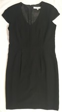 Nine West Black Career Dress Womens Size 10 Cap Sleeves V Neck