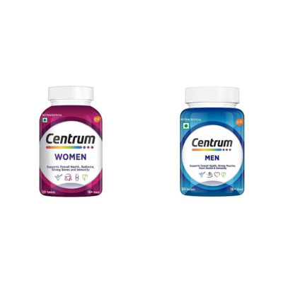 Centrum Women & Men Mutivitamin Tabs Combo(50Tabs each)For Heart Health&Immunity
