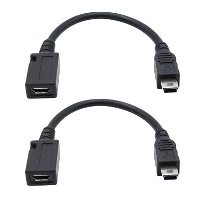 Micro USB to Mini USB Adapter Cable, 14cm, 5P Male to 5P Female, Supports Dat...