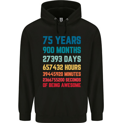 75. Geburtstag 75 Jahre Herren 80% Baumwolle Hoodie