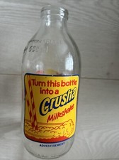 Unigate Dairy Vintage Collectible Advertising Milk Bottle - Crusha Milkshake