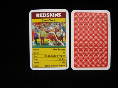 1987 Gary Clark Washington Redskins ''Ace Fact Pack'' United Kingdom  #84