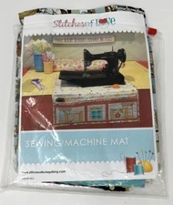 Stitches of Love Sewing Machine Mat Pattern And Fabric Cats scissors etc *READ*